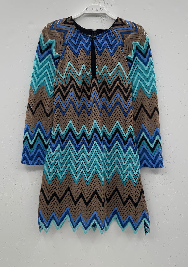 SAMPLE - The CZ Shift Dress - Flame Stitch