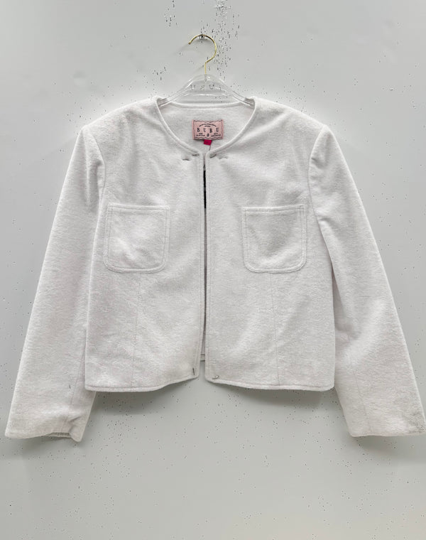 SAMPLE - Poolside Blazer - White Terry Towel