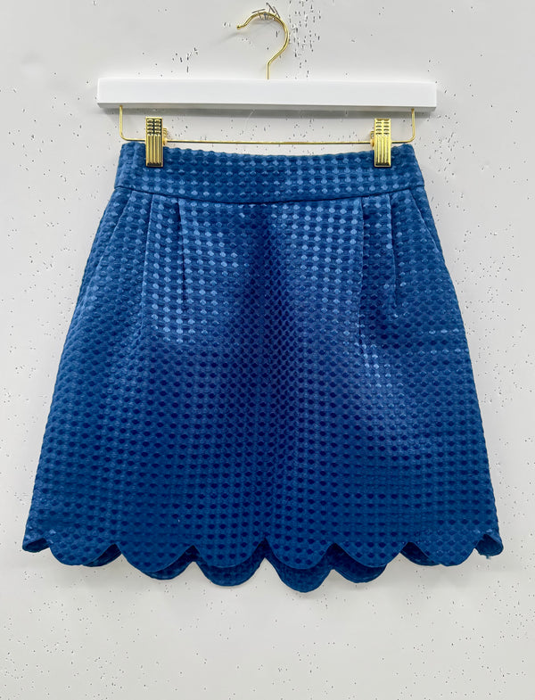 SAMPLE  - The Scallop Mini - Embroidered Blue Dot