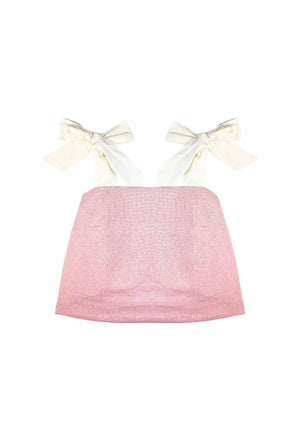 Buru x PBL Pillar Top - Pink Shimmer Linen