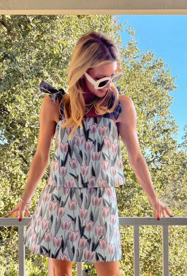 Pillar Top - Tulip Jacquard