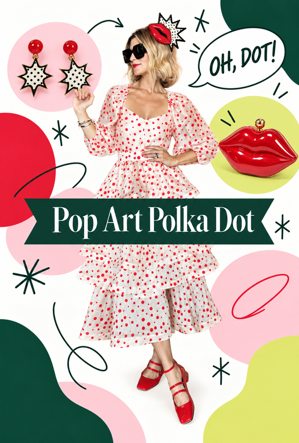 Balloon Sleeve Bustier - Flocking Dot