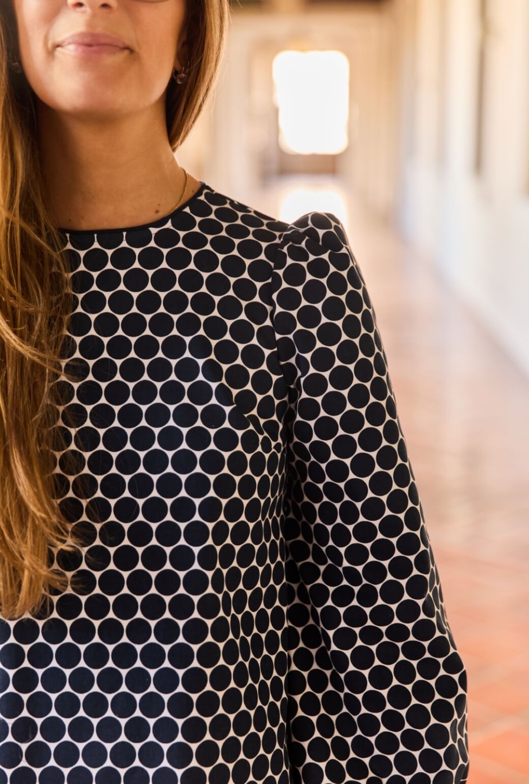 Buru x Ali Sisto Puff Sleeve Party Dress MINI - Navy Polka Dot