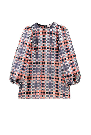 Puff Sleeve Party Dress MINI - Patchwork Brocade