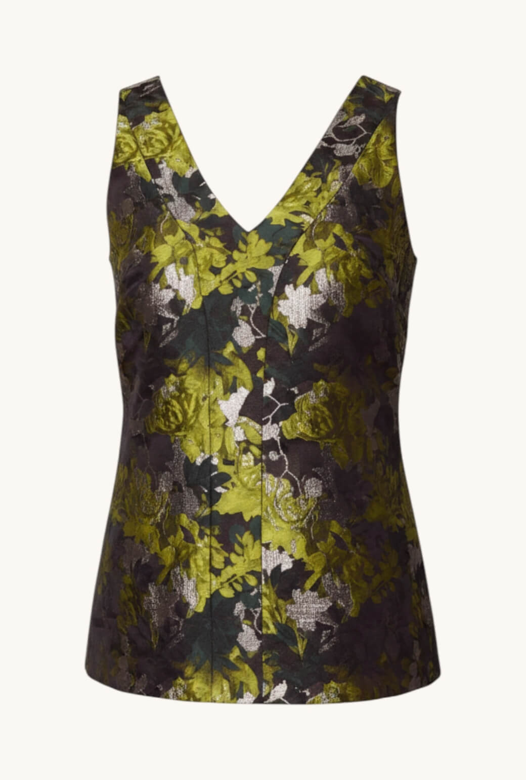 Racer Tunic - Deep Green Brocade