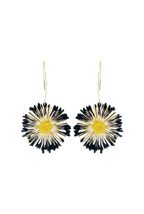 Raffia Fleur Drops - Black & Gold