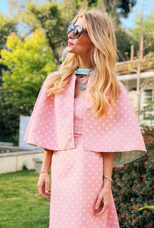 Reversible Capelet - Coral Dot