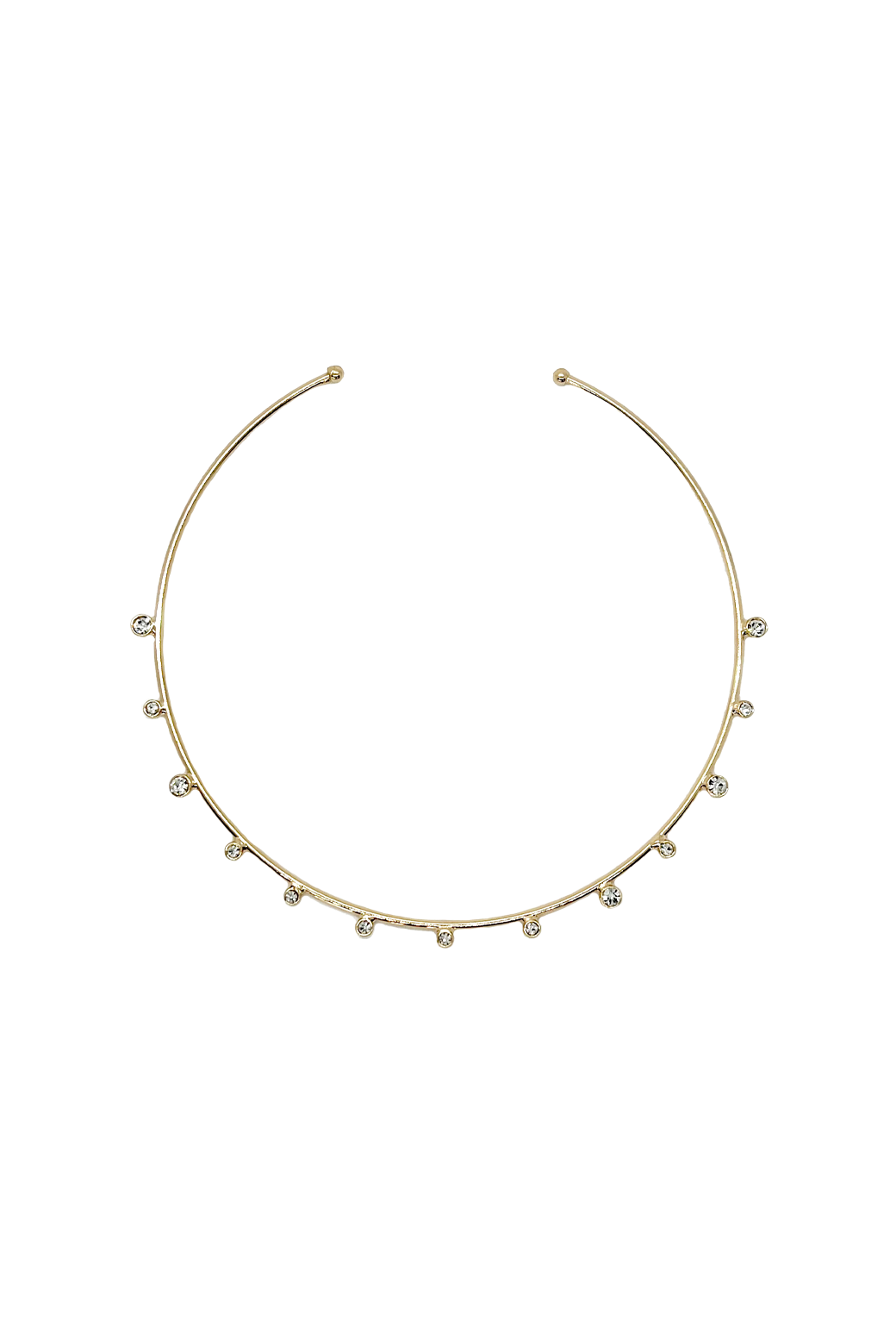 Rhinestone Bezel Collar - Gold