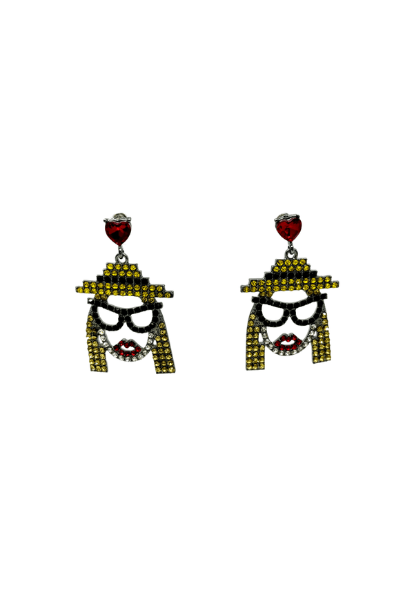 Rhinestone Janice Earrings - Multi