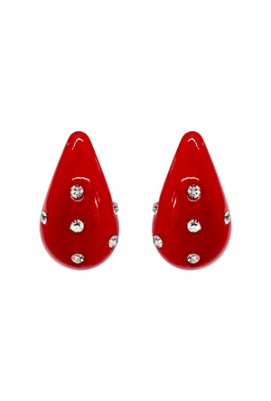 Rhinestone Tear Drop - Red