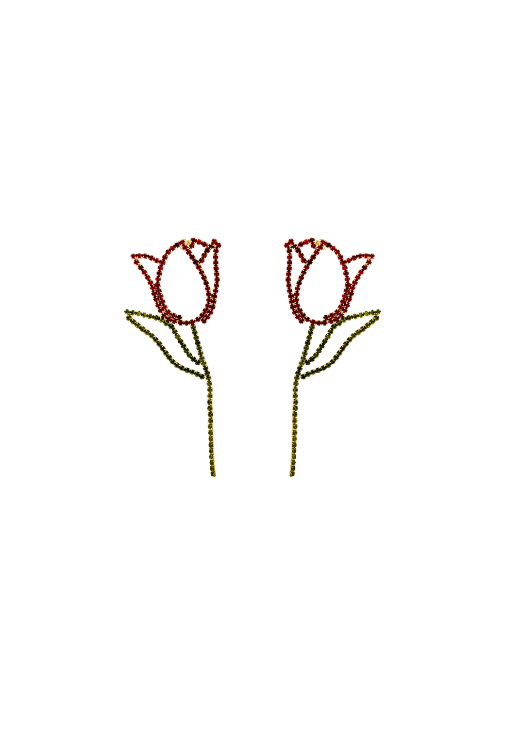 Rhinestone Tulips - Red
