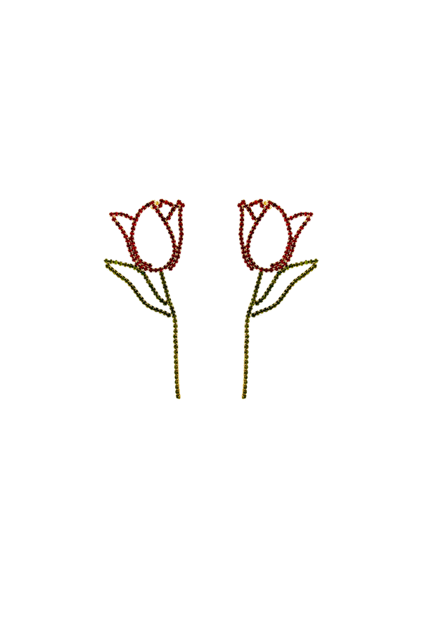 Rhinestone Tulips - Red