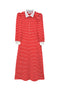 Rugby Dress Midi - Coral Stripe