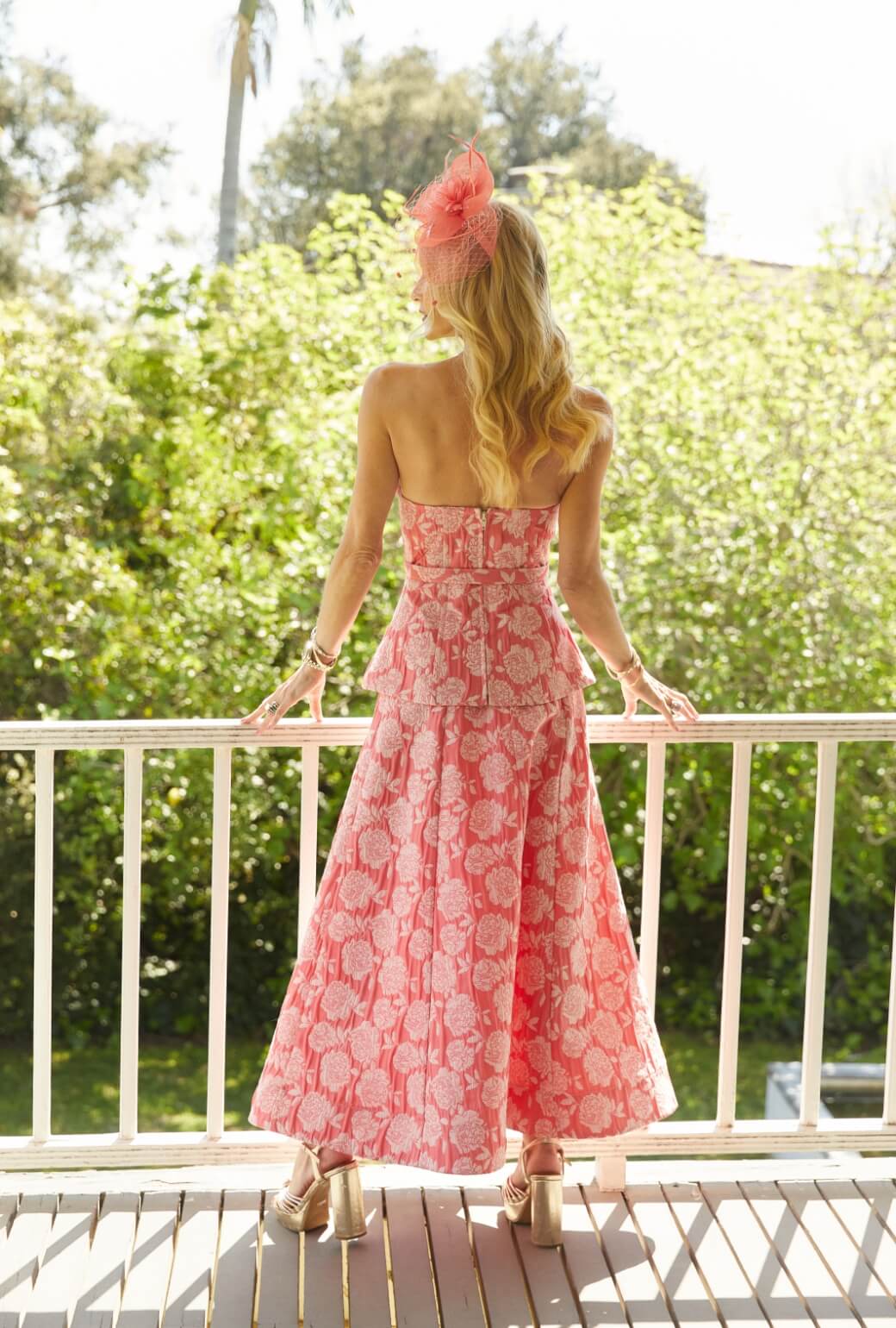 Run for the Roses Belted Bustier - Coral