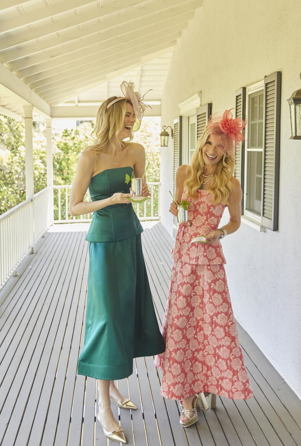 Run for the Roses Belted Bustier - Green Sateen
