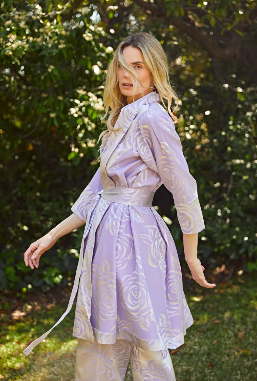 Run for the Roses Belted Swing Coat - Lilac
