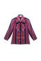 Run for the Roses Big Bow Blouse - Navy Embroidery