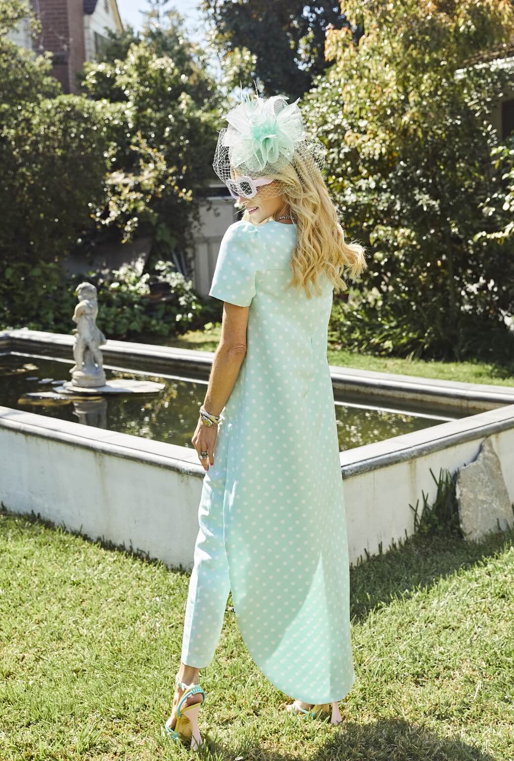 Run for the Roses Cropped Cigar Pant - Aqua Dot