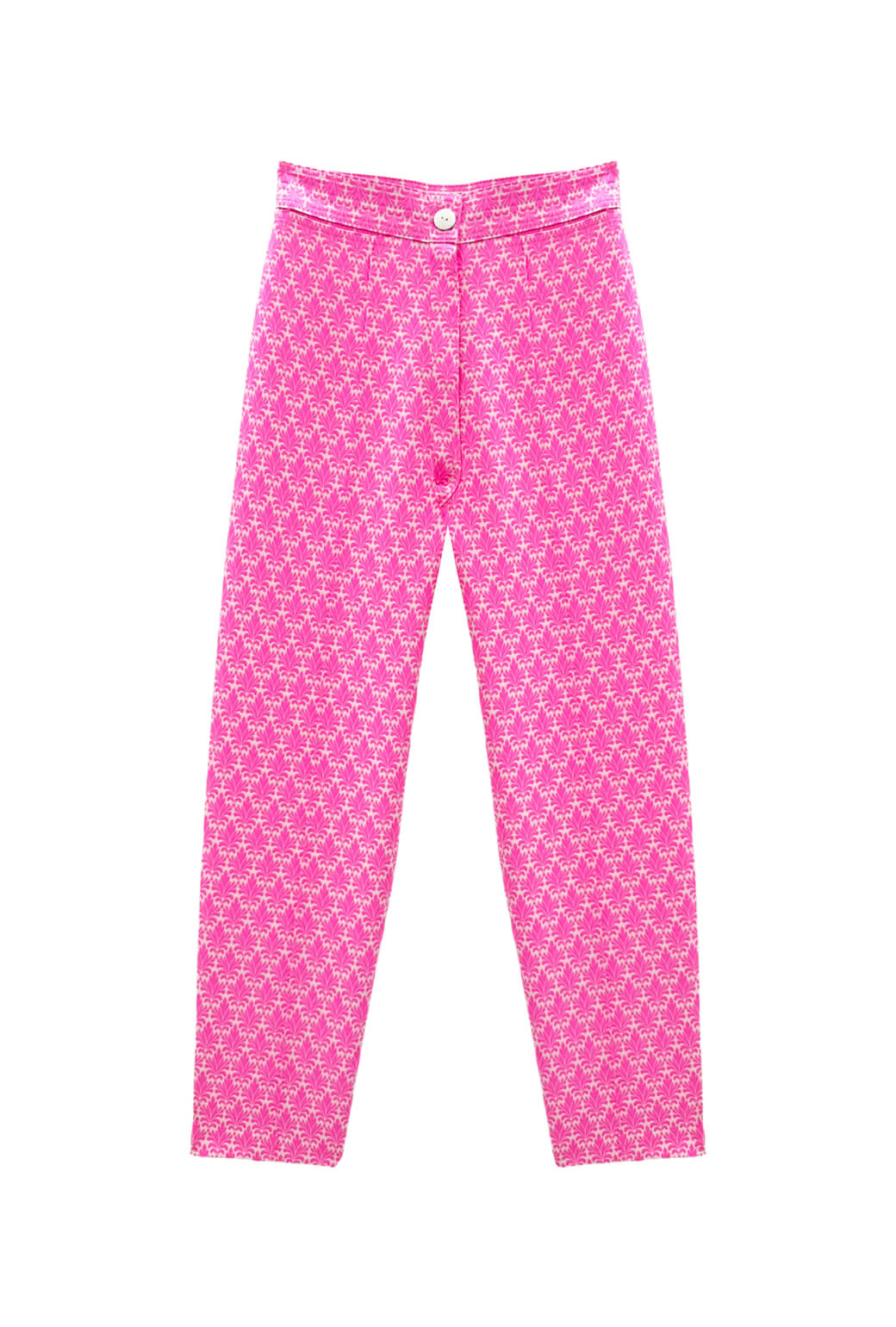 Run for the Roses Cropped Cigar Pant - Pink Damask