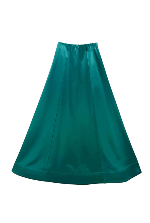 Run for the Roses Guest Skirt - Green Sateen