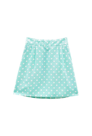 Run for the Roses Maggie Mini Skirt - Aqua Dot