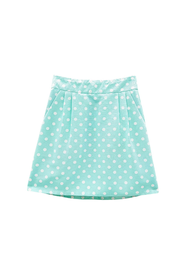 Run for the Roses Maggie Mini Skirt - Aqua Dot