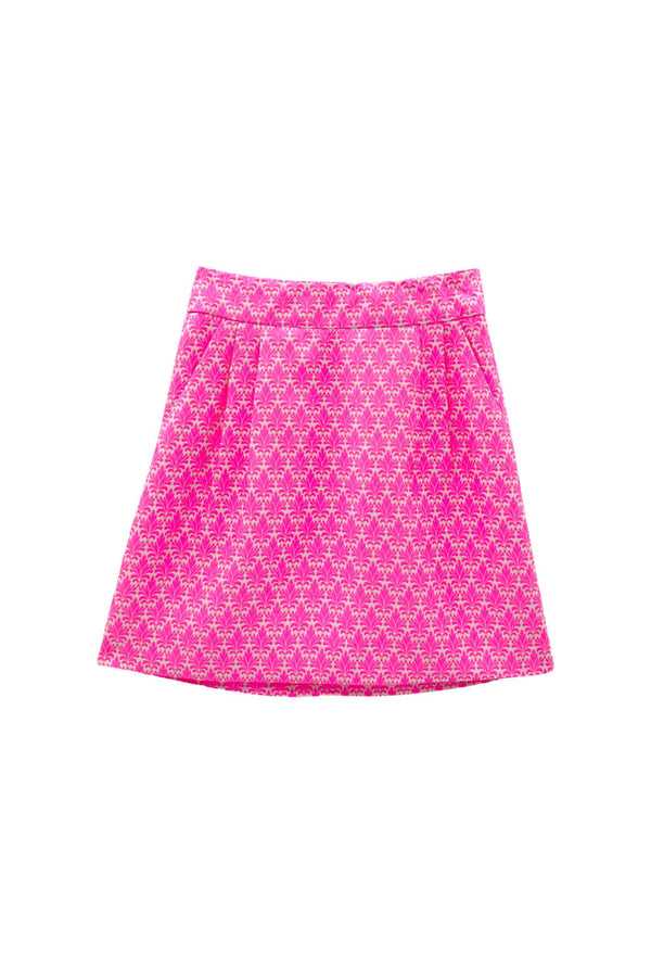 Run for the Roses Maggie Mini Skirt - Pink Damask