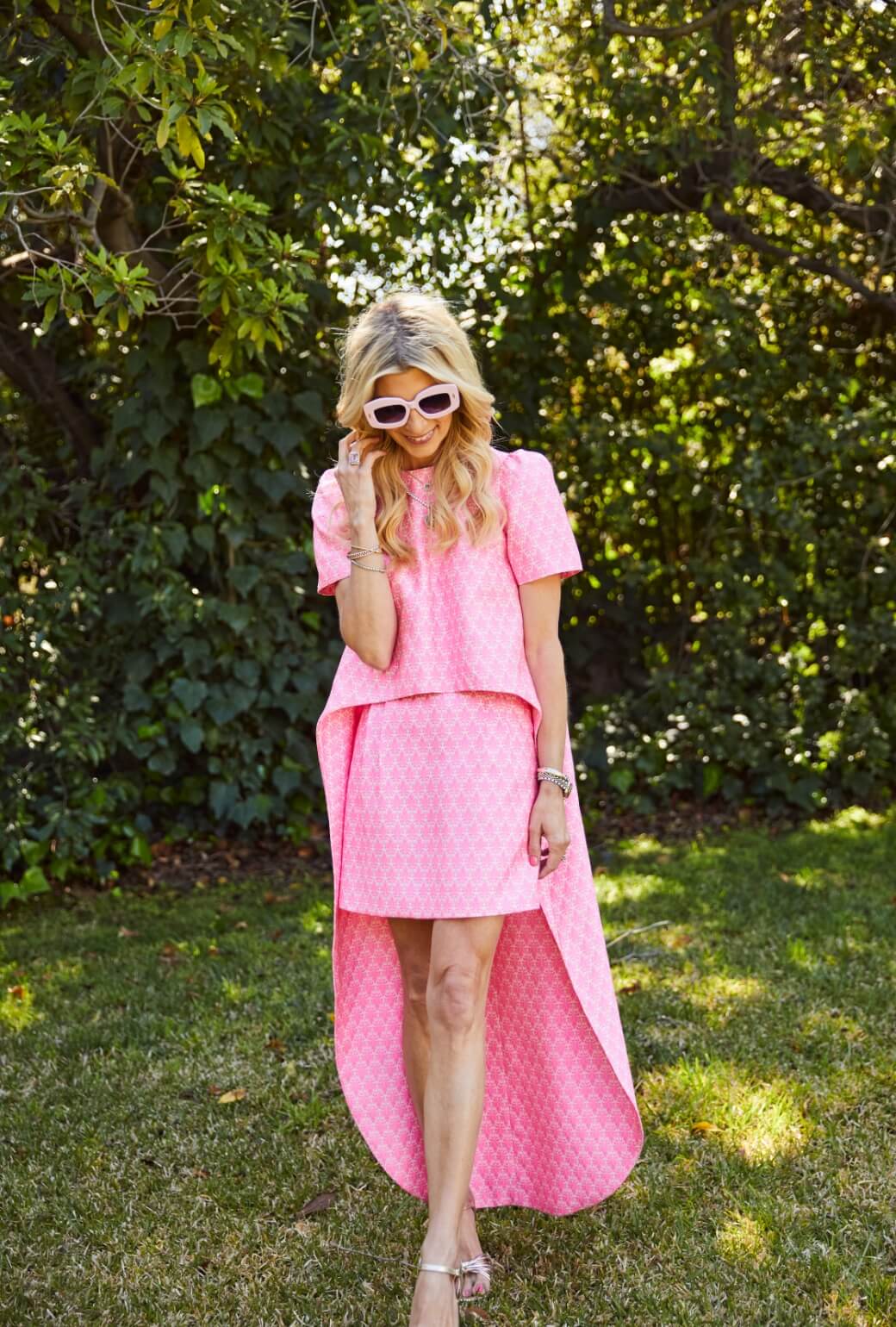 Run for the Roses Worth Top  - Pink Damask
