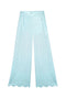 Buru x Old Soul Etiquette Scallop Trousers - Blue Shimmer Linen