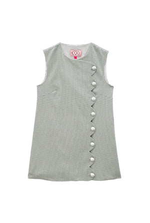 Buru x Old Soul Etiquette Scallop Tunic - Green Squares Twill