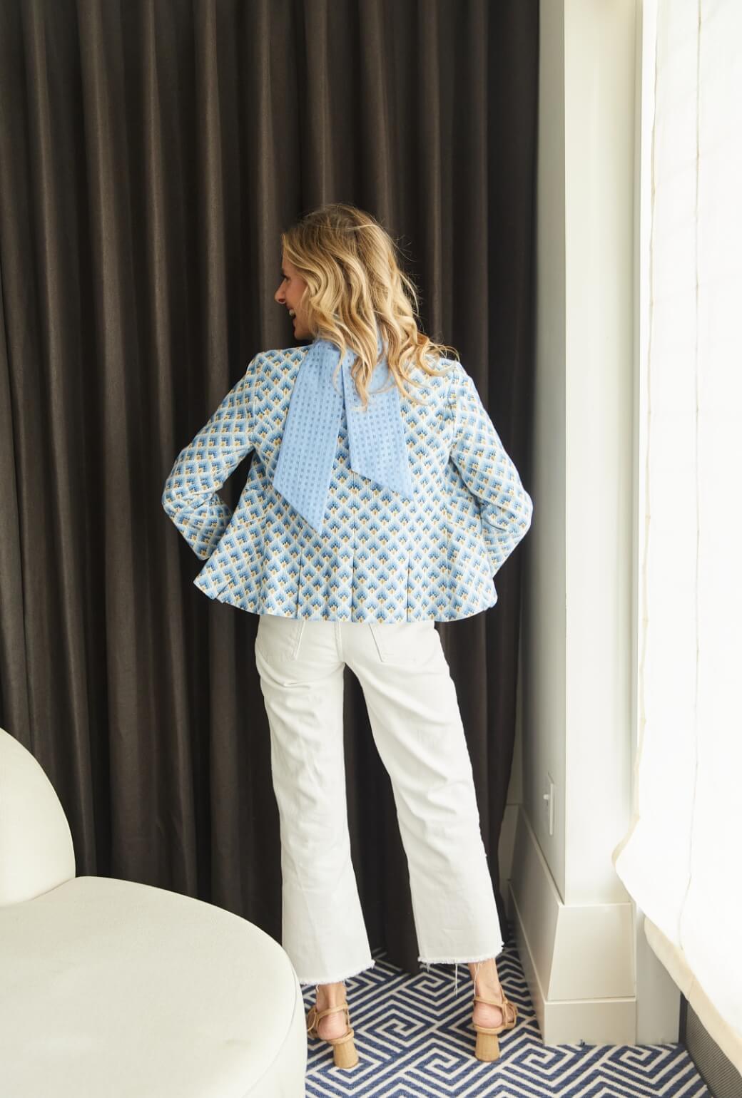 Shell Jacket - Blue Flame Stitch