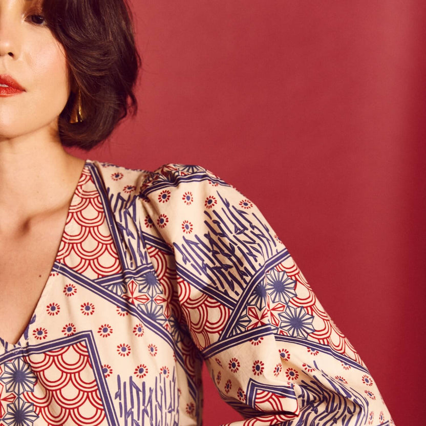 Car Coat Gingham et Rose BURU