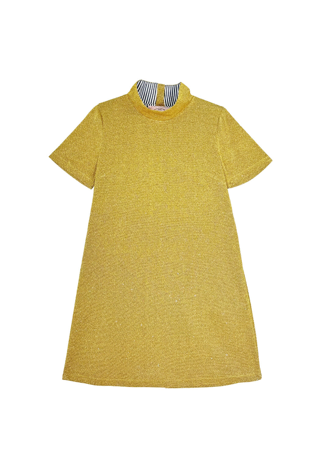 Short Sleeve Mod Dress - Gold Sparkle BURU Short Sleeve Mod Dress - Gold Sparkle BURU