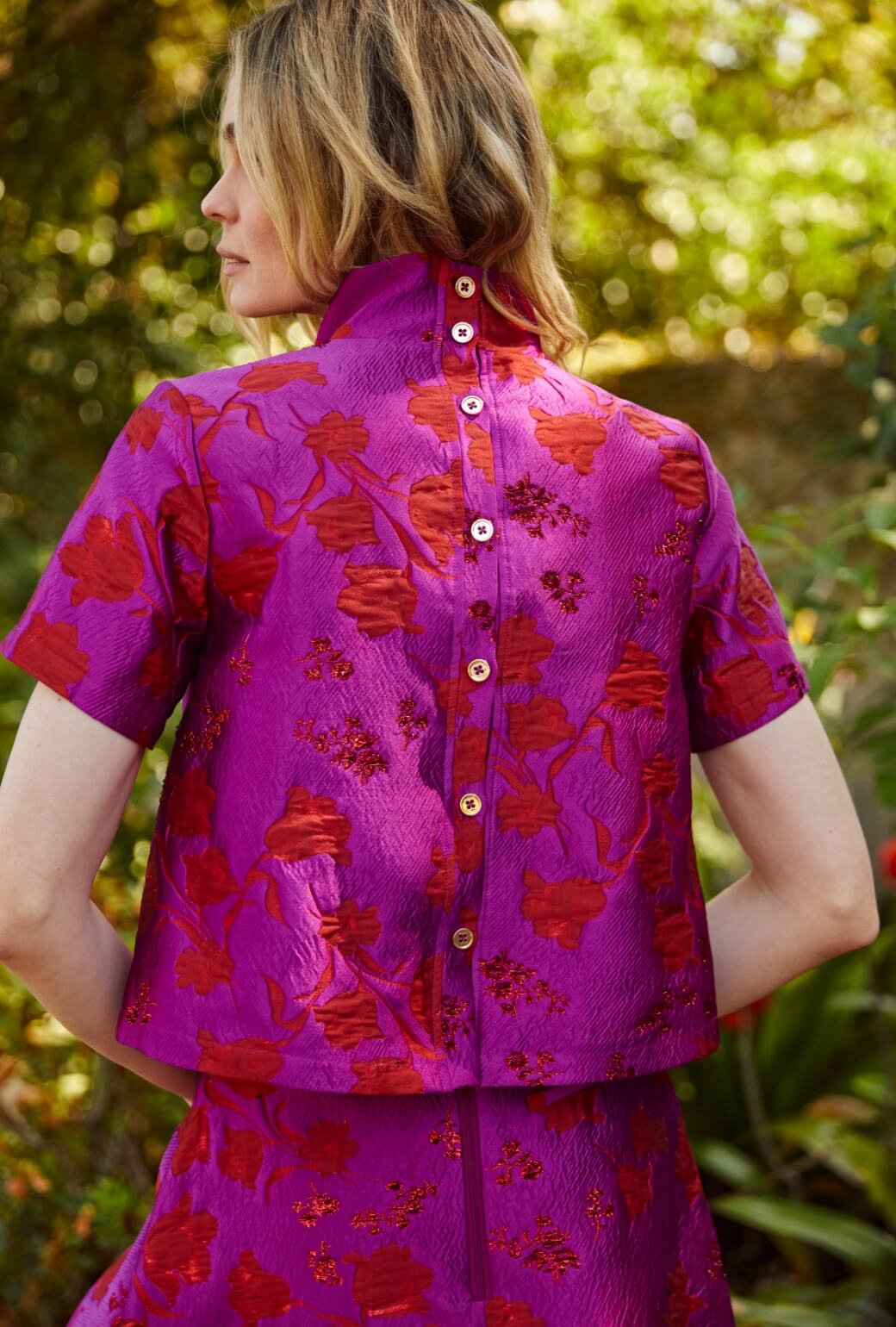 Short Sleeve Mod Top - Rani Pink