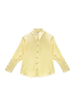 Buru x Old Soul Etiquette Skipper Blouse - Butter Satin