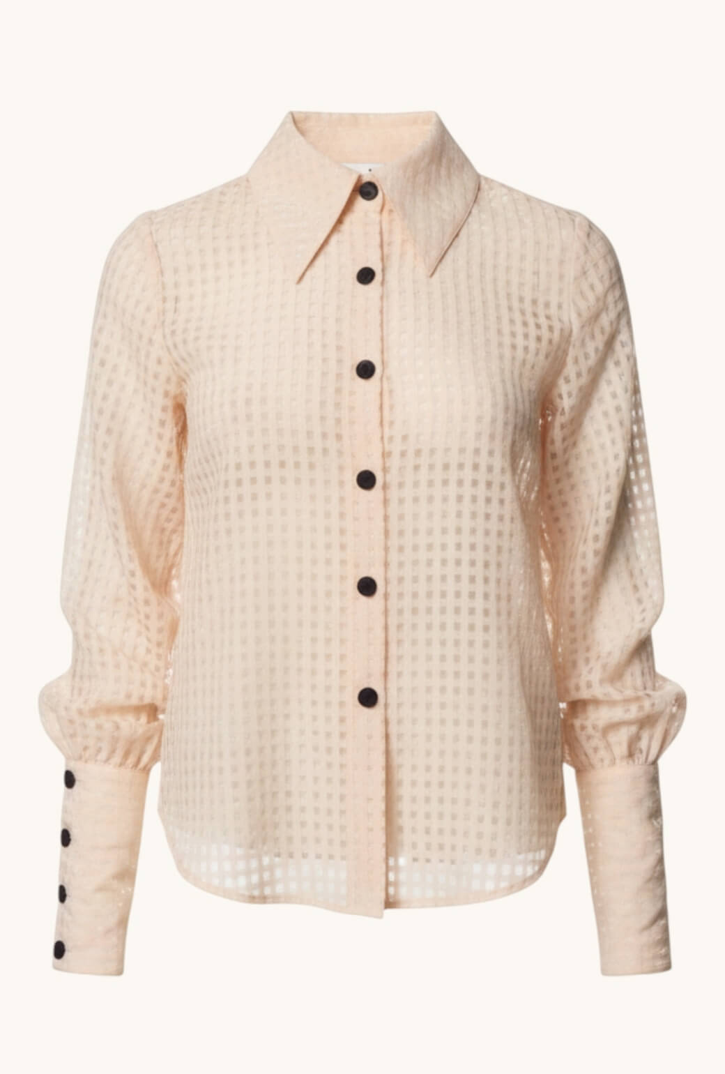 Skipper Blouse - Ivory Sheer Gingham