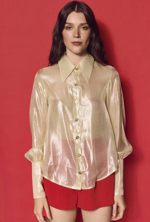 Skipper Blouse - Ivory Shimmer Organza