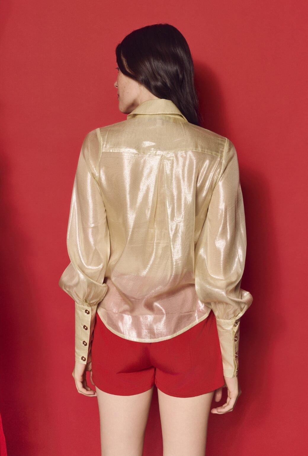 Skipper Blouse - Ivory Shimmer Organza