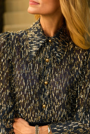 Skipper Blouse - Navy Metallic