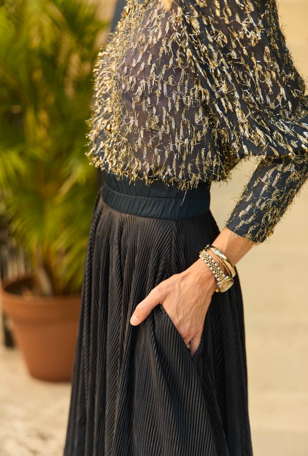 Skipper Blouse - Navy Metallic