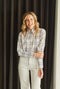 Skipper  Blouse - Navy & Blush Plaid