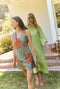 Sleeveless Deco Dress - Aqua & Flame Jacquard