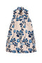 Sleeveless Mod Dress - Blue Floral Jacquard