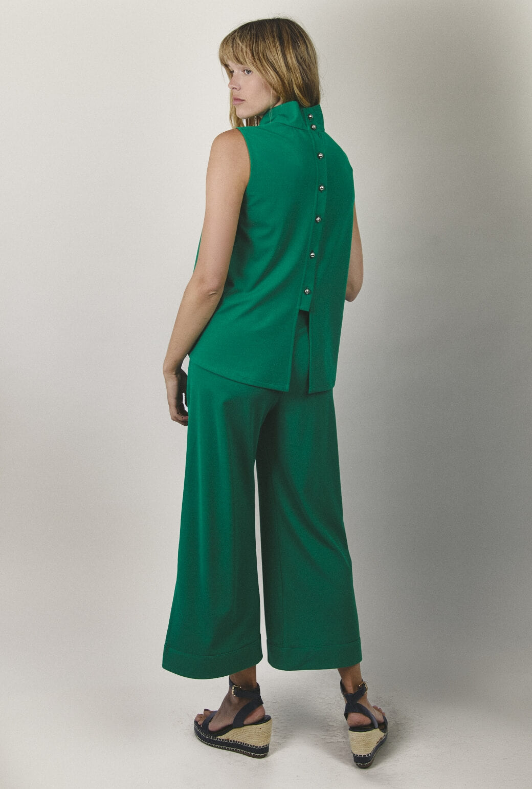 Sleeveless Mod Top - Kelly Green Knit