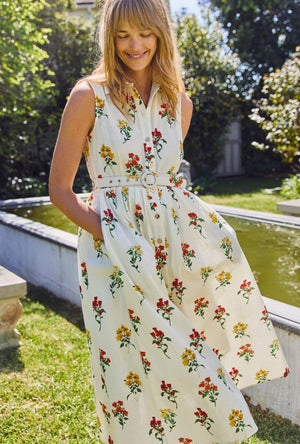 Sleeveless Shirtdress MIDI - Knockout Rose