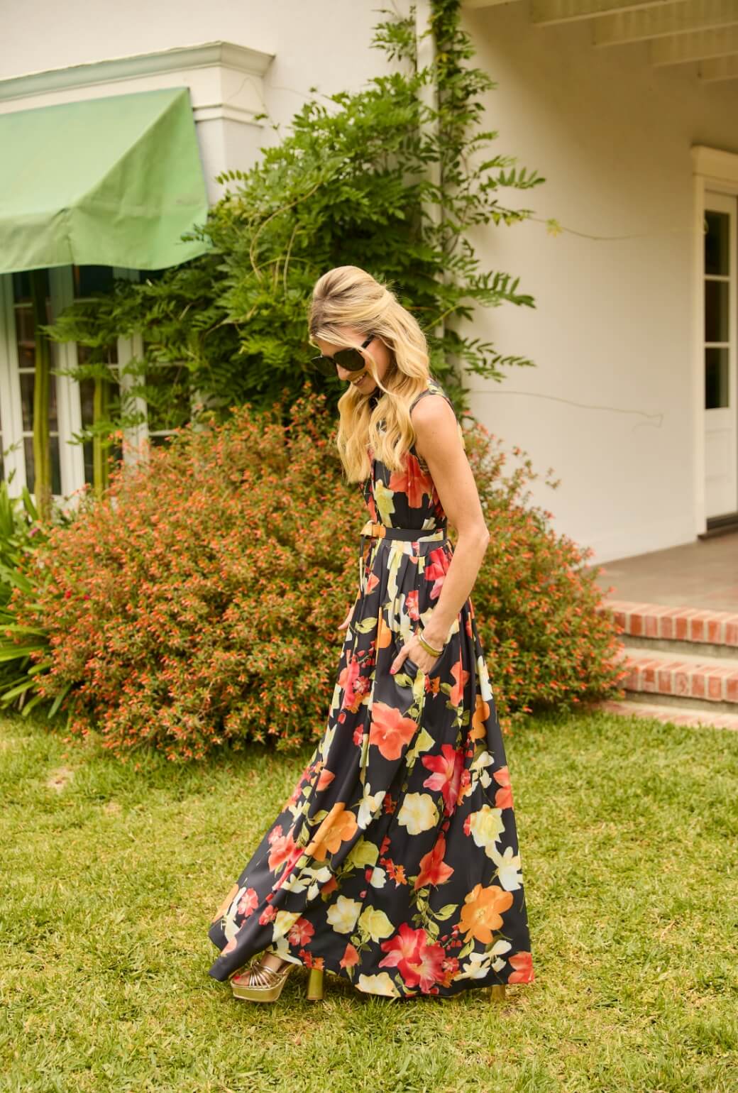 Sleeveless Shirtdress MAXI - Hibiscus