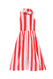 Sleeveless Shirtdress - Orange Stripe