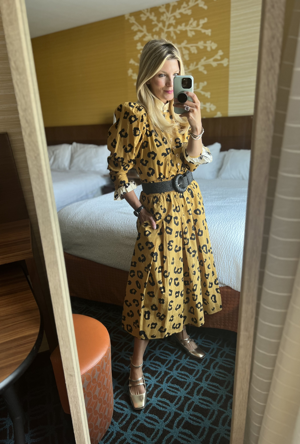 Cheetah midi skirt yellow best sale