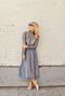 Smocked Waist MIDI Skirt - Sheer Plaid