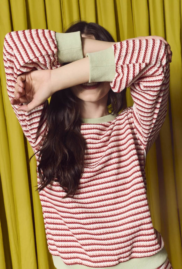 Snappy Pullover - Blush, Claret and Mint